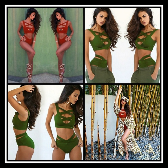 New! Crop Top / Bandeau Style Bikini - Picture 3 of 3